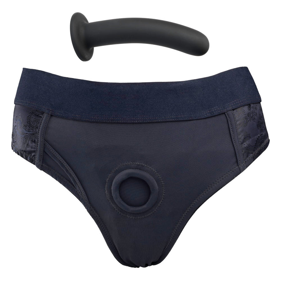 Bound by Share Satisfaction Pegging Panties with Dildo - Midnight Blue (M/L)