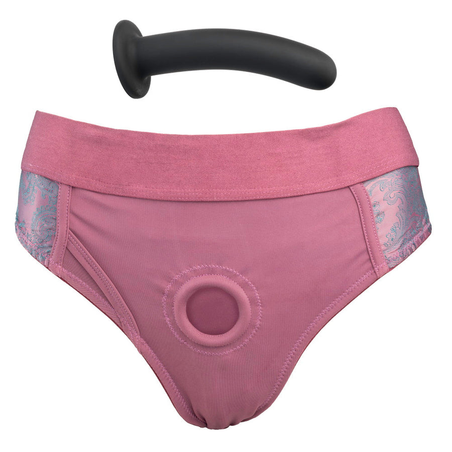 Bound by Share Satisfaction Pegging Panties with Dildo - Dusky Pink (M/L)