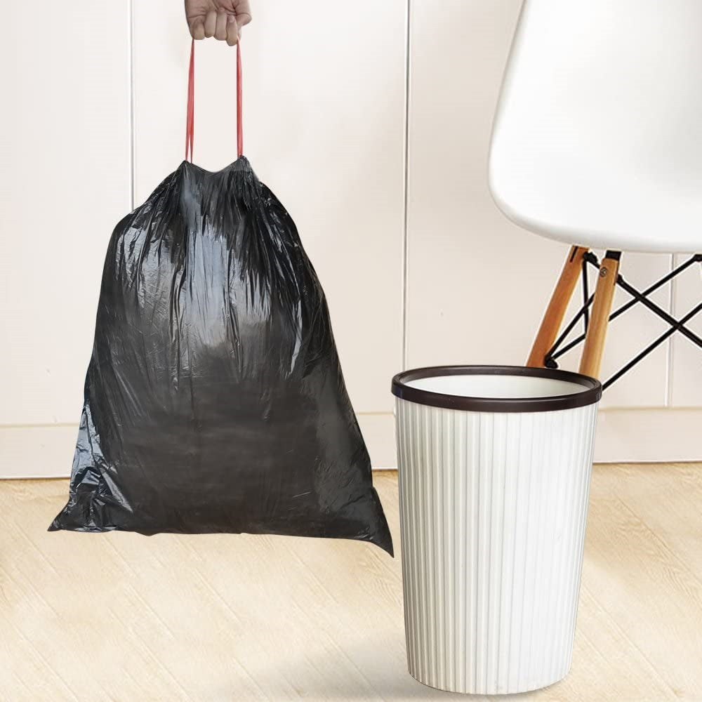 120pc Drawstring Trash Bags - Black (45x50 cm)