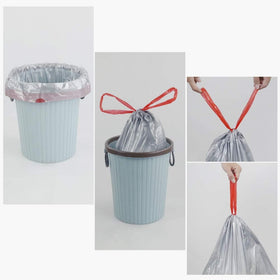 120pc Drawstring Trash Bags - Gray (45x50 cm)