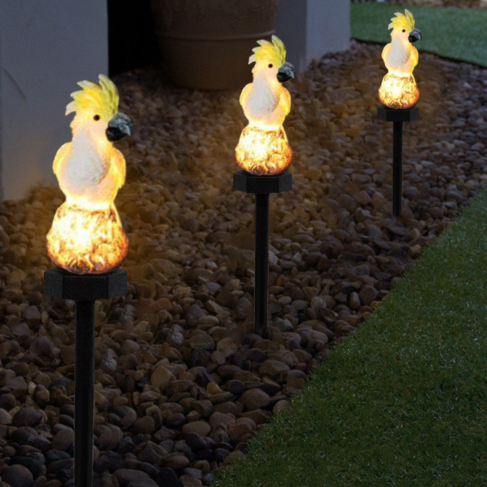 Outdoor Garden Parrot Bird Solar LED Decor Light - Yellow