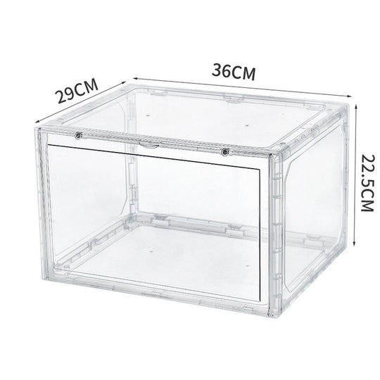 Stackable Sneaker Shoe Box Organizer with Lids - Clear