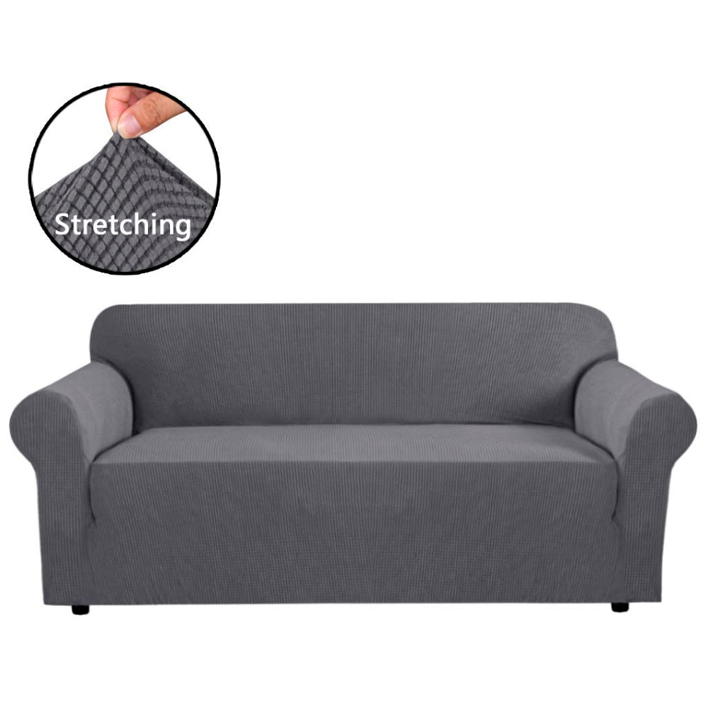 Three Seat High Stretch Sofa/Couch Slipcover - Gray