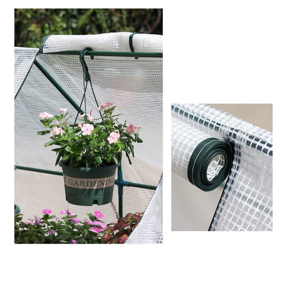 Mini Garden Plant Greenhouse with Roll Up Curtain Door 120cm