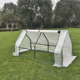 Mini Garden Plant Greenhouse with Roll Up Curtain Door 120cm