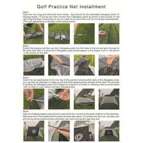 300cm Foldable Golf Hitting Net Set with Chipping Target Pockets