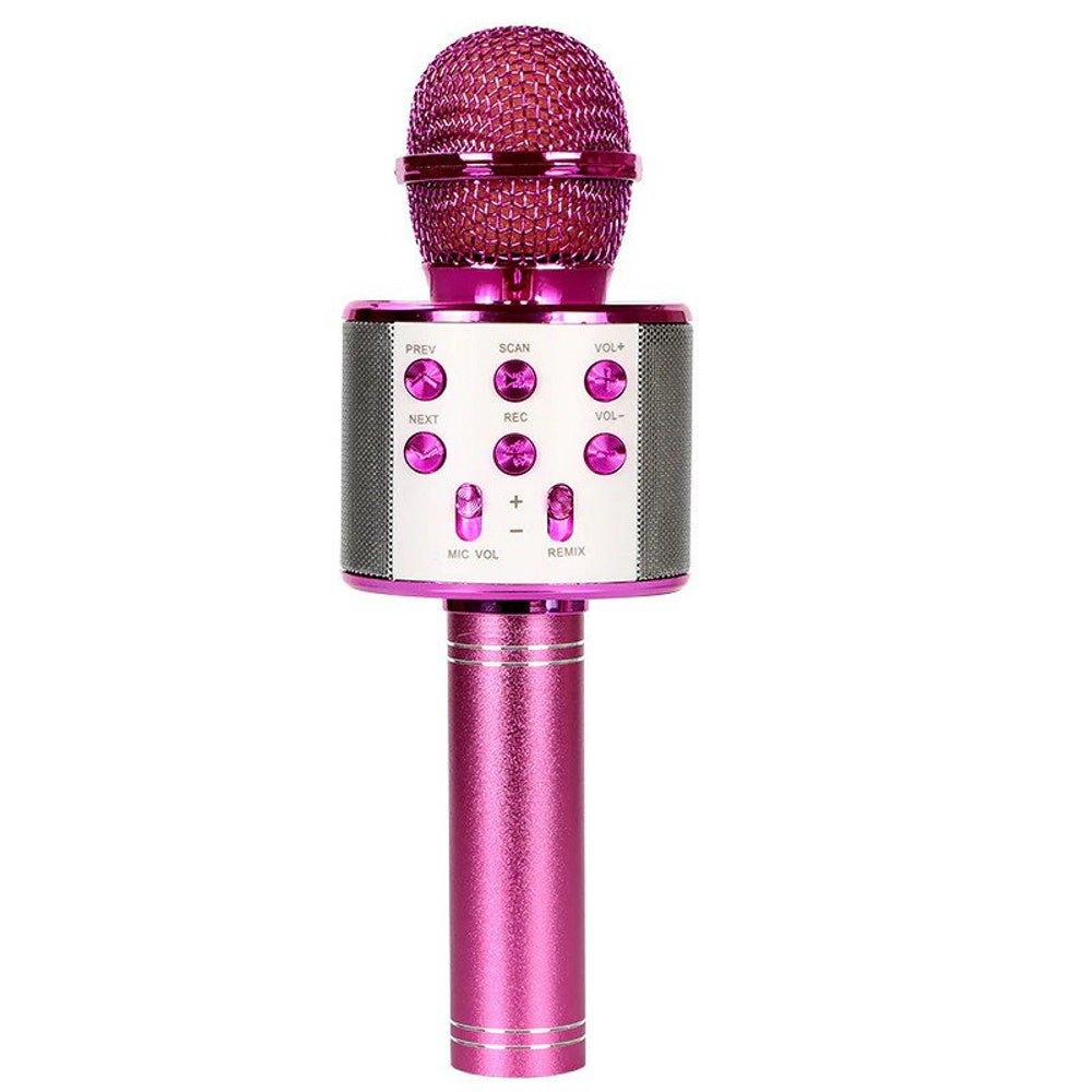 Bluetooth Wireless Handheld Microphone with LED Lights - Pink