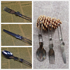 Foldable Camping/Picnic Spoon, Fork, Knife Set