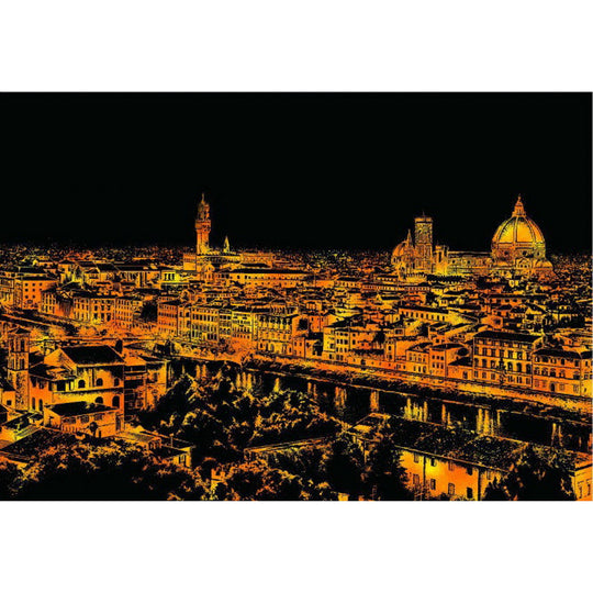 Creative DIY Scratch Bright City Night View Drawing - Florence