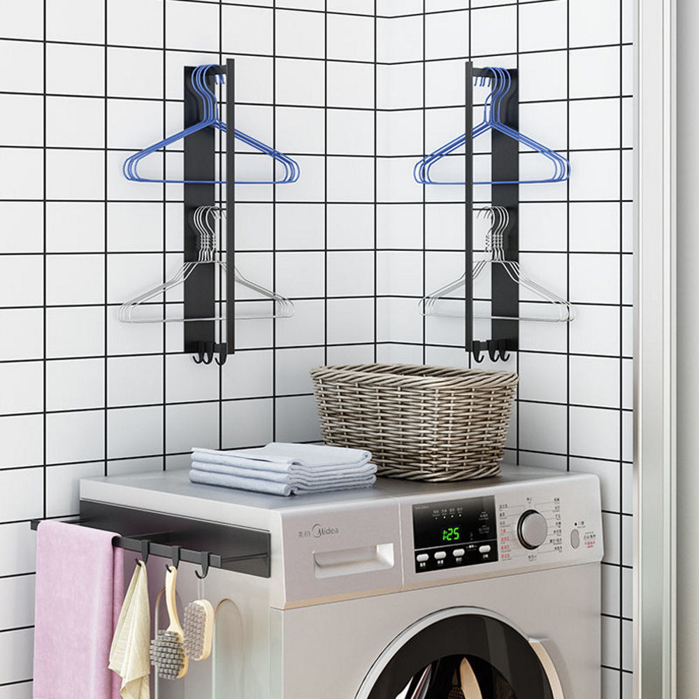 Magnetic Washing Machine Hanging Shelf Rack - Black