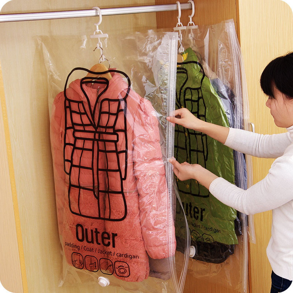 2pk Hanging Vacuum Bag Clothes Storage Cover - 67x90 cm