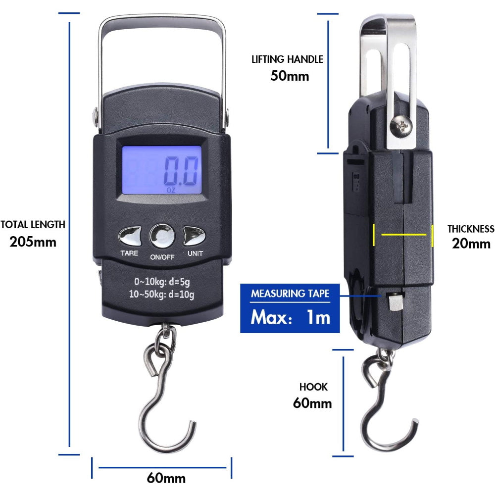 Portable LCD Luggage Weight Scale with Measuring Tapes