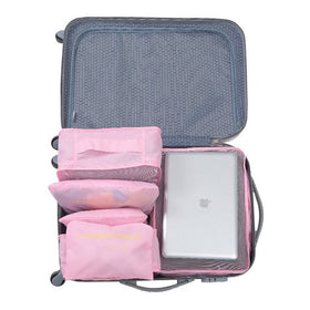 6pc Packing Cubes for Travel Luggage Organiser Bag - Pink