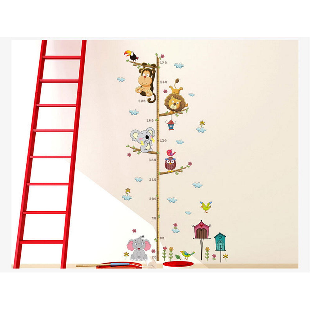 Kids Height Wall Sticker - Animal Tree