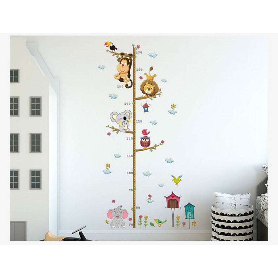 Kids Height Wall Sticker - Animal Tree