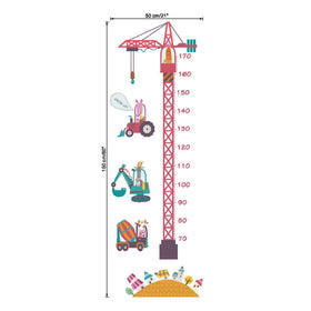 Kids Height Wall Sticker - Tower Crane