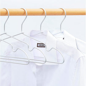 10pk Heavy Duty Aluminum Alloy Coat Hangers - Silver