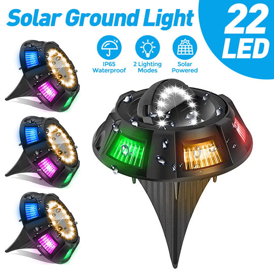 22 LED Solar Garden Lawn Path Ground Lights - 4pk