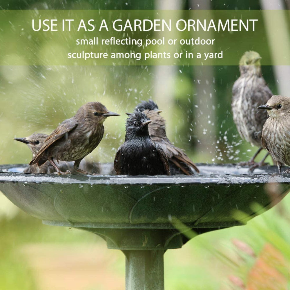 Outdoor Traditional Resin Garden Bird Bath - Green