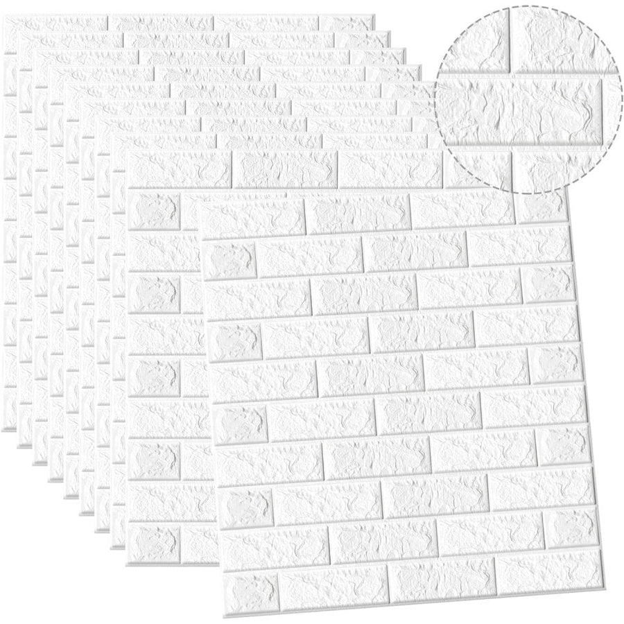 5pcs. 3D Brick Self Adhesive Wallpaper Panels - White