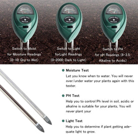 3in1 Soil pH Tester Moisture Light Meter
