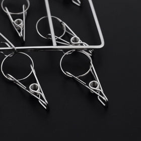Stainless Steel Clothes Hanger with 36 Clips