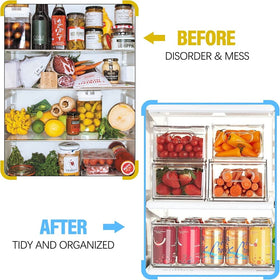 5 pcs. Clear Refrigerator Organizer with Cutout Handles