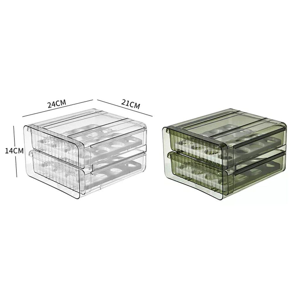 32 Grid Large Capacity Drawer Type Egg Storage - Green