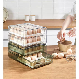 32 Grid Large Capacity Drawer Type Egg Storage - Clear