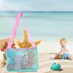 2pk Kids Collecting Beach Toy Mesh Bag - Green