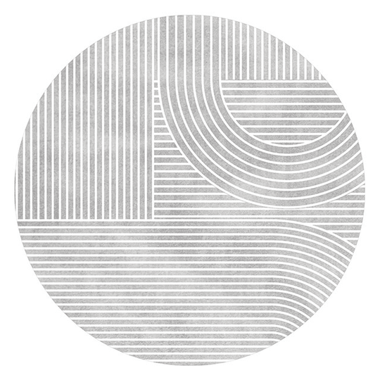 Maze Modern Abstract Non-Shedding Area Round Rug - 160cm