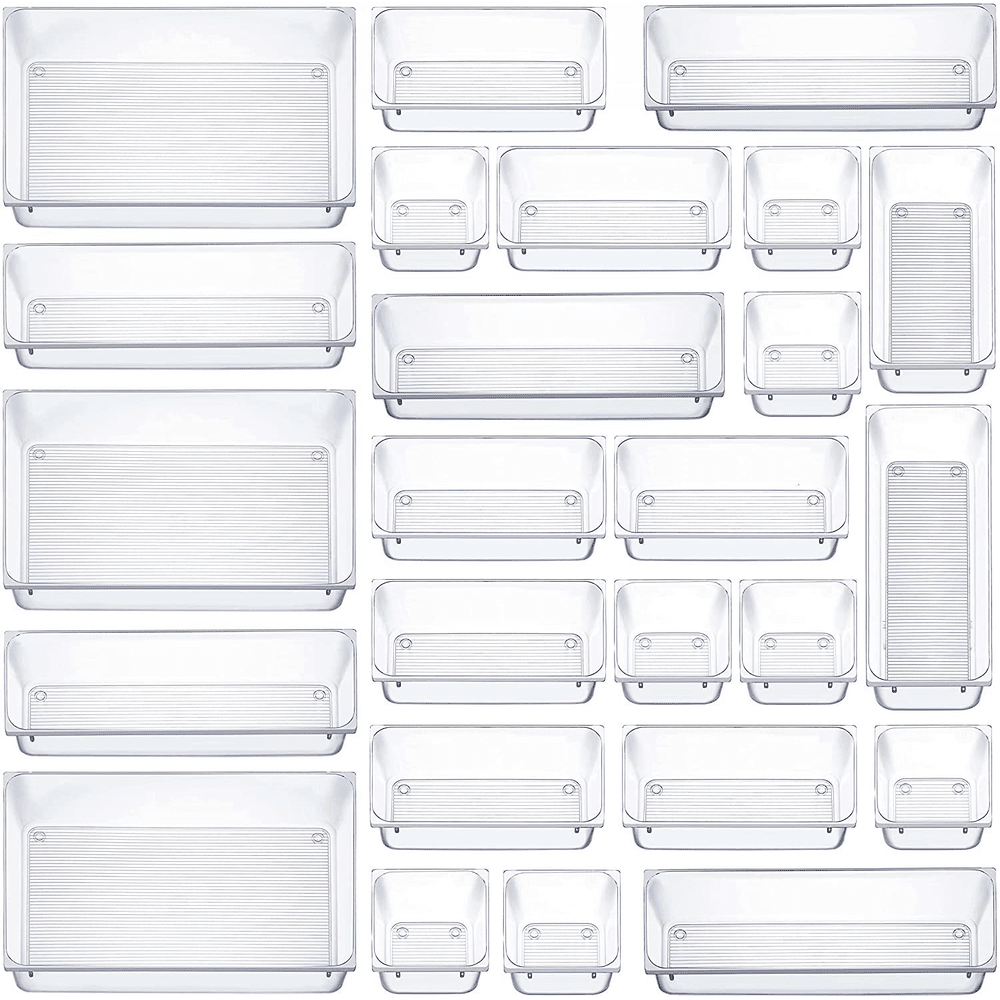 25 pcs. Mixed Sizes Rectangular Clear Storage Box