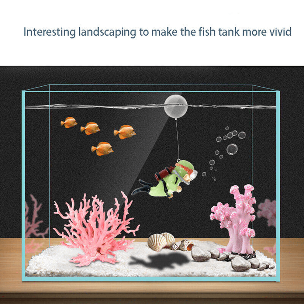 2pk Luminous Diver Micro Fish Tank Aquarium Ornament