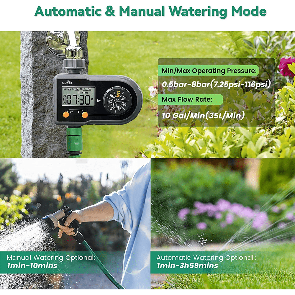 Sprinkler Timer Programmable Automatic/Manual Irrigation System