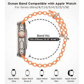 Ocean Band Strap Compatible with Apple Watch 41mm/40mm/38mm - Black