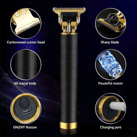 Cordless Hair Clippers Trimmer Shaving Machine - Gold