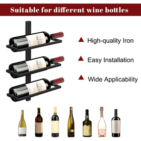 6 Bottle Wall Mounted Wine Bottle Rack/Holder Organizer