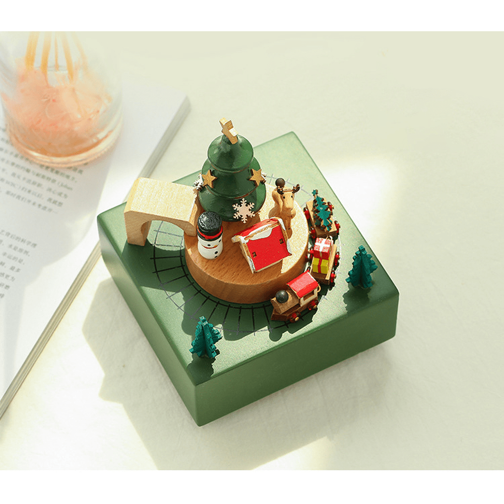 Musical Box Featuring Xmas Tree with Moving Magnetic Train