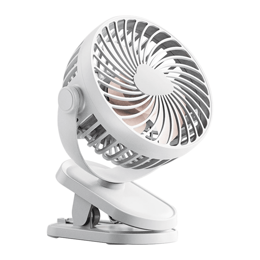 Clip On Desk Rechargeable Fan - White