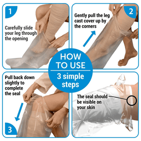 2pk Waterproof Leg Cast Shower Cover