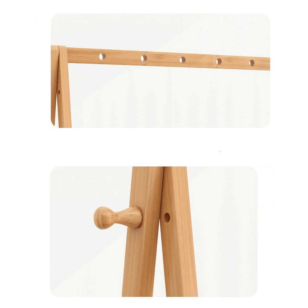 Bamboo Garment Rack with Canvas Storage