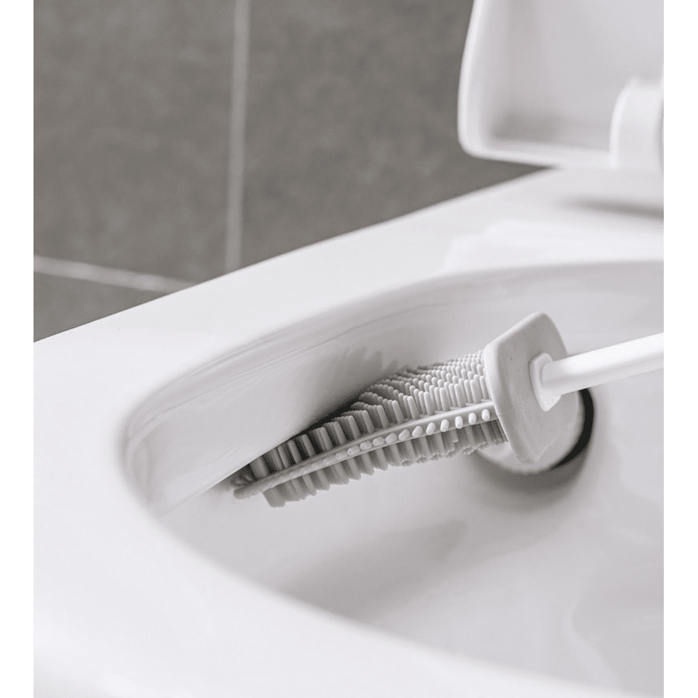 2in1 Flex Silicone Toilet Brush with Holder - Dark Gray
