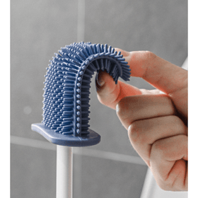2in1 Flex Silicone Toilet Brush with Holder - Blue