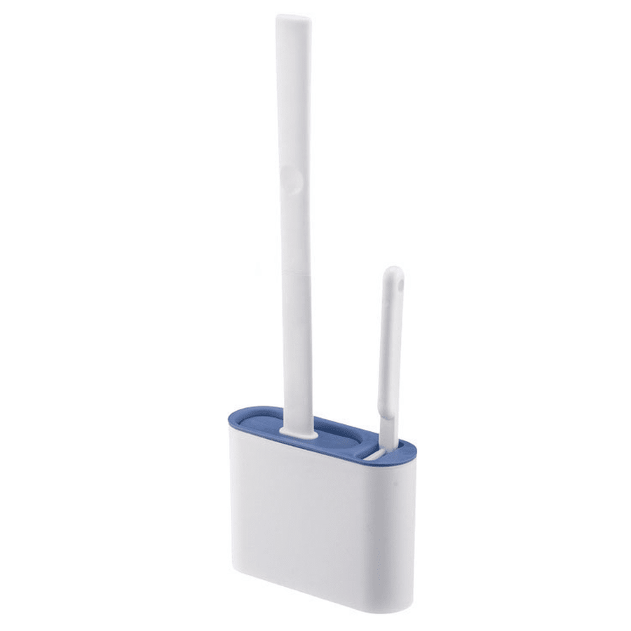 2in1 Flex Silicone Toilet Brush with Holder - Blue