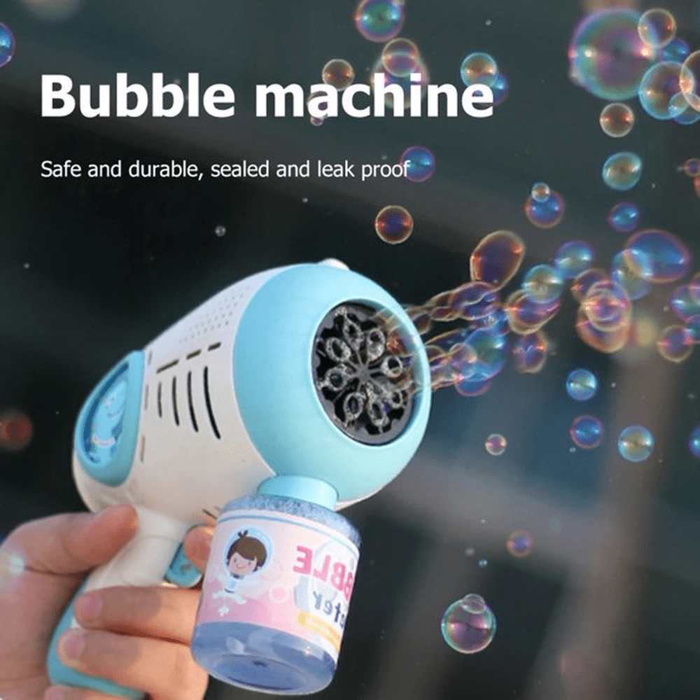 Fully Automatic 8 Holes  Bubble Machine/Gun - Blue