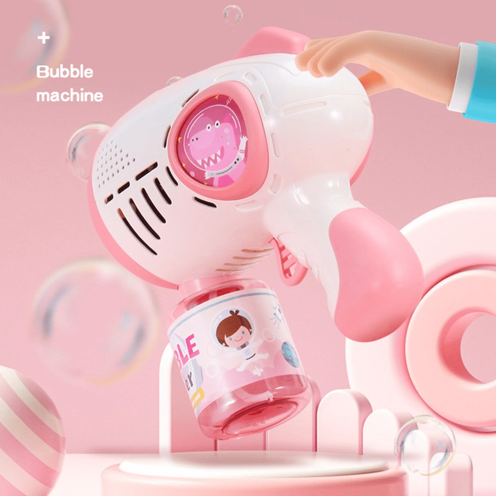 Fully Automatic 8 Holes  Bubble Machine/Gun - Pink