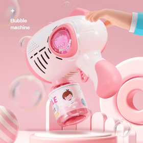 Fully Automatic 8 Holes  Bubble Machine/Gun - Pink