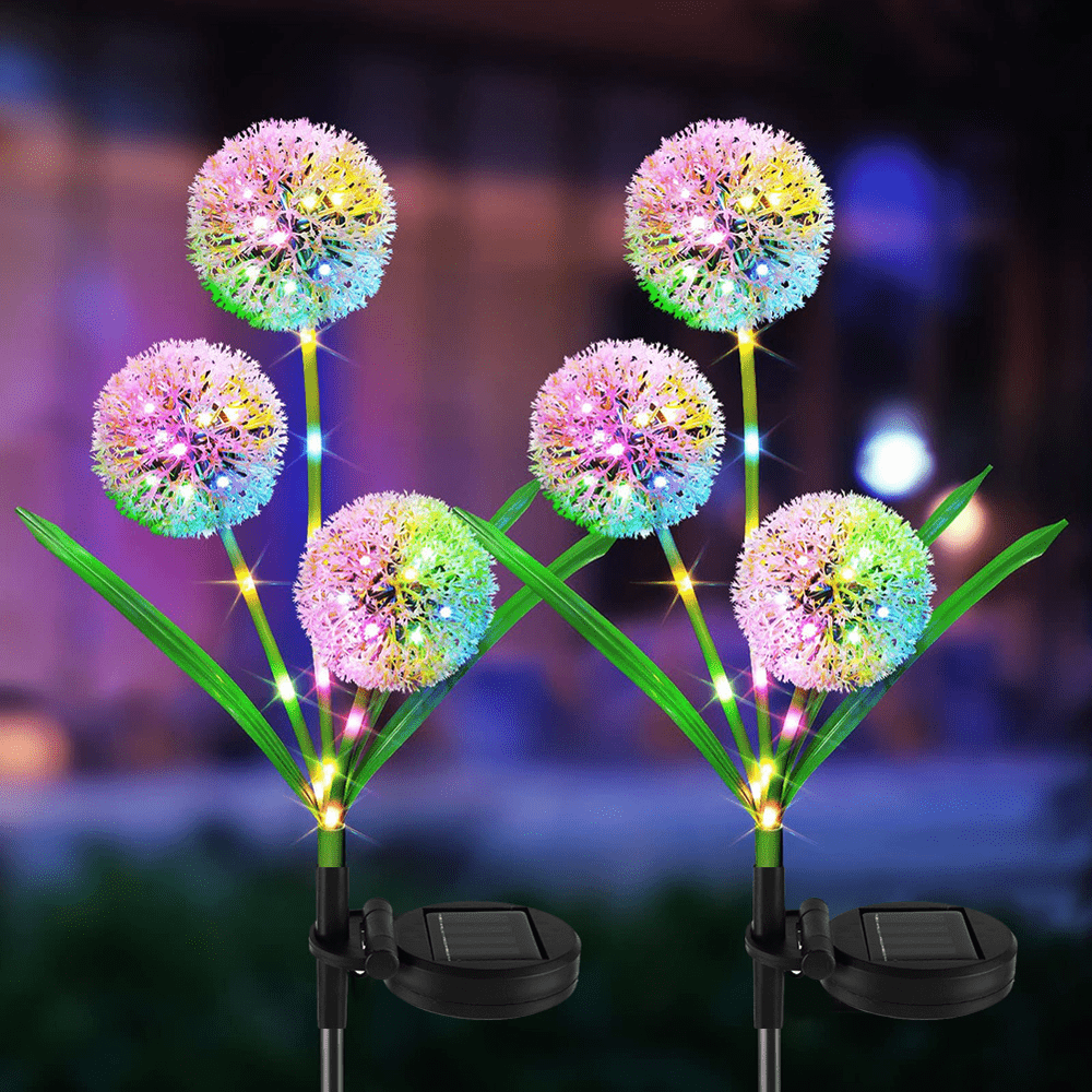 2pk Solar Dandelion Garden Lights Decorative with 36 LED