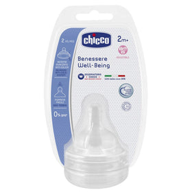Chicco Well-Being Silicone Teats 2pk - Adjustable Flow 2m+