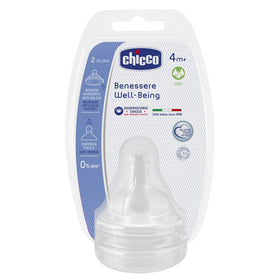 Chicco Well-Being Silicone Teats 2pk - Fast Flow 4m+